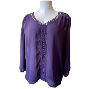Papermoon Purple Lace Trim Blouse